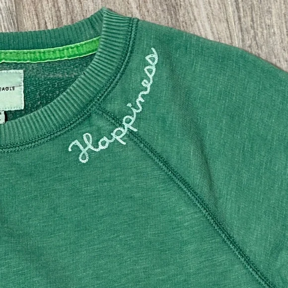 Women's American Eagle Green "Happiness" Sweatshirt - XS - Picture 1 of 7